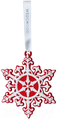 Елочная игрушка Wedgwood Christmas 2015 "Neoclassical Snowflake Red"