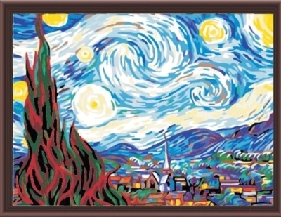 Картина по номерам Menglei Звездная ночь (Ван Гог) (MG124)