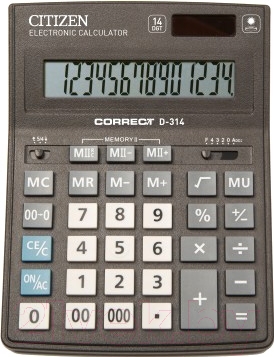 Калькулятор Citizen Correct D-314