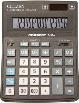 Калькулятор Citizen Correct D-316