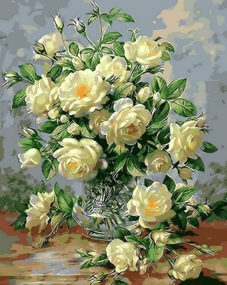 Картина по номерам Menglei Букет белых роз (MG612)