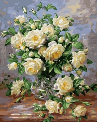 Картина по номерам Picasso Букет белых роз (PC4050022)
