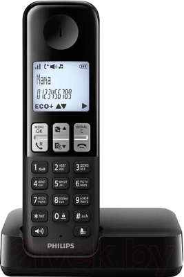 Беспроводной телефон Philips D2301B/51 (черный)