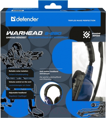 Наушники-гарнитура Defender Warhead G-280 / 64125 (синий)