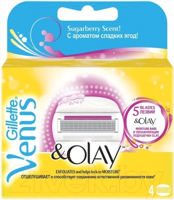 Набор сменных кассет Gillette Venus&Olay Sugarberry (4шт)