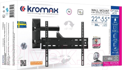 Кронштейн для телевизора Kromax Optima-405 (темно-серый)