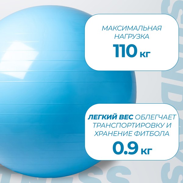 Фитбол гладкий Sundays Fitness IR97402-65 (голубой)
