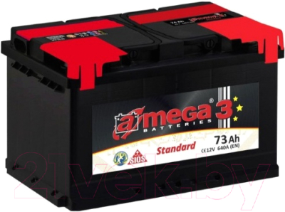 Автомобильный аккумулятор A-mega Standard 73 R low / ASt 73B0 (73 А/ч)