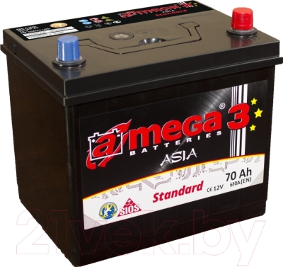 Автомобильный аккумулятор A-mega Standard Asia 100 JR (100 А/ч)