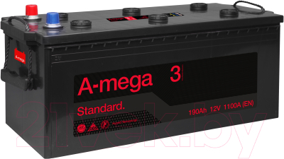 Автомобильный аккумулятор A-mega Standard 190 (3) / ASt 190.3 (190 А/ч)
