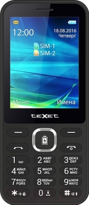 Мобильный телефон Texet TM-D327 (черный)