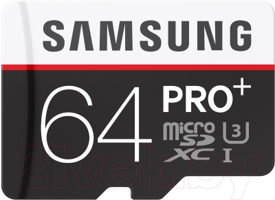 Карта памяти Samsung microSDHC Pro Plus UHS-1 U3 Class 10 64GB (MB-MD64DA/RU)