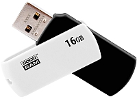 Usb flash накопитель Goodram UC02 16GB (UCO2-0160KWR11) (черный/белый) - 