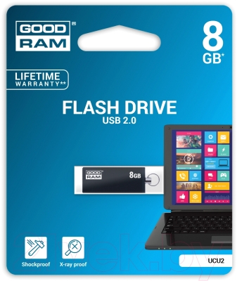 Usb flash накопитель Goodram UCU2 8GB (черный) (UCU2-0080K0R11)