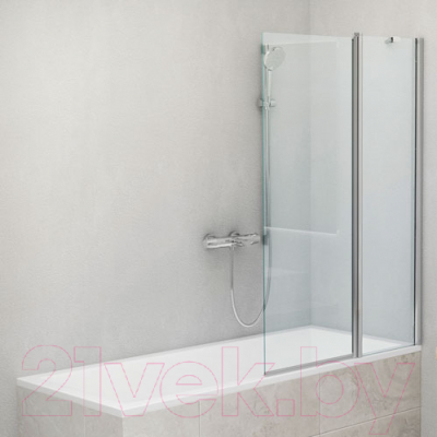 Стеклянная шторка для ванны Roltechnik TV2 (хром/прозрачное стекло)