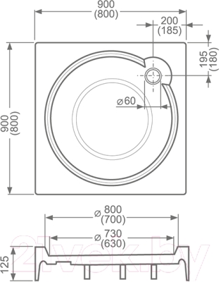 Душевой поддон Roltechnik Aloha-P 8000148