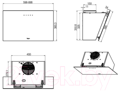 Вытяжка наклонная Whirlpool AKR 039 G BL