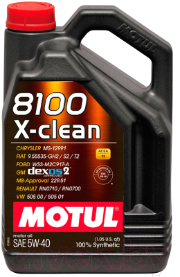 Моторное масло Motul 8100 X-clean 5W40 / 102051 (5л)