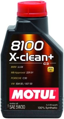 Моторное масло Motul 8100 X-clean+ 5W30 /  106376 (1л)