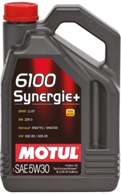 Моторное масло Motul 6100 Synergie + 5W30 / 106572 (4л)