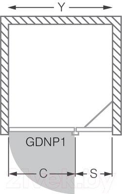 Душевая дверь Roltechnik Elegant Line GDNP1/120 (хром/прозрачное стекло) - схема