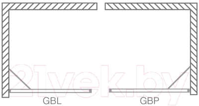 Душевая стенка Roltechnik Elegant Line GBP1/90 (хром/прозрачное стекло) - схема