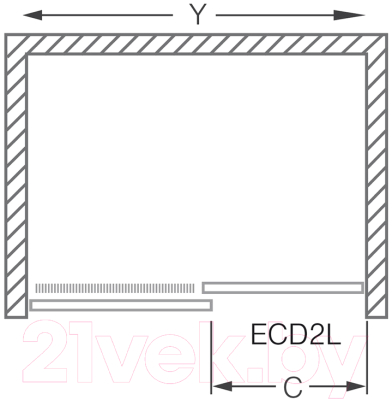 Душевая дверь Roltechnik Exclusive Line ECD2L/120 (черный/прозрачное стекло)