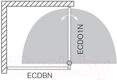 Душевая стенка Roltechnik Exclusive Line ECDBN/100 (черный/прозрачное стекло)