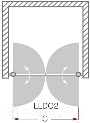 Душевая дверь Roltechnik Lega Line LLDO2/80 (хром/прозрачное стекло)