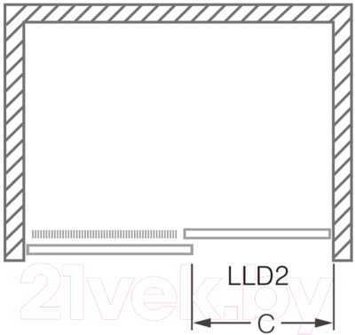 Душевая дверь Roltechnik Lega Line LLD2/100 (хром/прозрачное стекло)