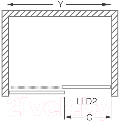 Душевая дверь Roltechnik Lega Line LLD2/120 (хром/прозрачное стекло)