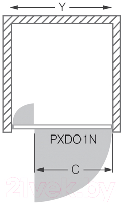 Душевая дверь Roltechnik Proxima Line PXDO1N/100 (хром/прозрачное стекло)