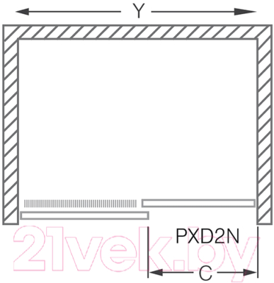 Душевая дверь Roltechnik Proxima Line PXD2N/120 (хром/прозрачное стекло)