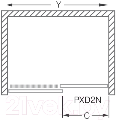 Душевая дверь Roltechnik Proxima Line PXD2N/150 (хром/прозрачное стекло) - ширина входа (с) 60 см