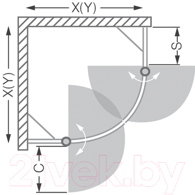 Душевой уголок Roltechnik Tower Line TR2/90 Design Plus / 702-900E000 (хром/стекло с узором)