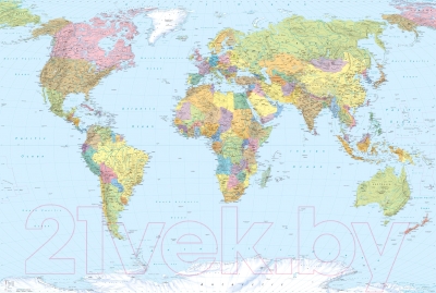 Фотообои листовые Komar World Map XXL4-038 (368x248)