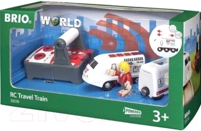Поезд игрушечный Brio Пассажирский поезд с вагоном и пассажиром 33510