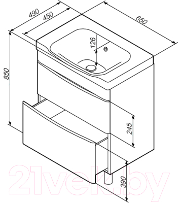 Изображение товара Тумба под умывальник AM.PM Like M80FSX0652WG32