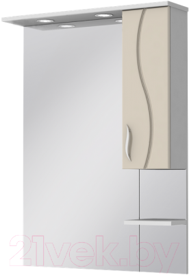 Шкаф с зеркалом для ванной Ювента Briz БШН32-65 (бежевый, правый)