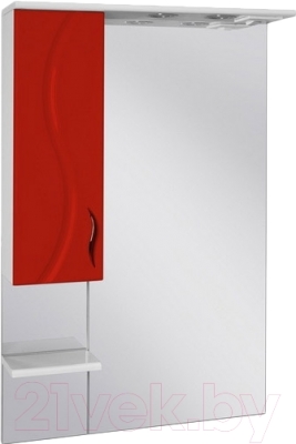 Шкаф с зеркалом для ванной Ювента Briz БШН32-65 (красный, левый)