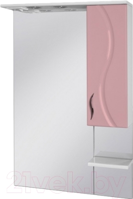 Шкаф с зеркалом для ванной Ювента Briz БШН32-65 (розовый, правый)