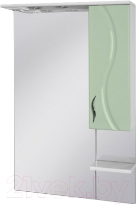 Шкаф с зеркалом для ванной Ювента Briz БШН32-65 (салатовый, правый)