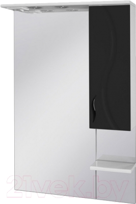 Шкаф с зеркалом для ванной Ювента Briz БШН32-65 (черный правый)