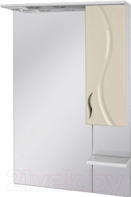 Шкаф с зеркалом для ванной Ювента Briz БШН32-75 (бежевый, правый)