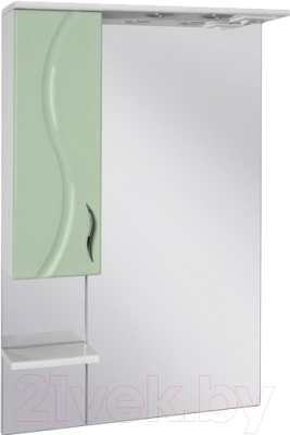 Шкаф с зеркалом для ванной Ювента Briz БШН32-75 (салатовый, левый)
