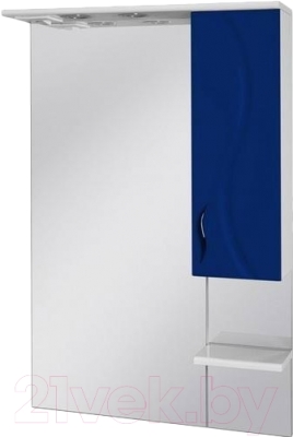 Шкаф с зеркалом для ванной Ювента Briz БШН32-75 (синий, правый)