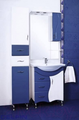 Шкаф-пенал для ванной Ювента Briz БШП2к (синий)