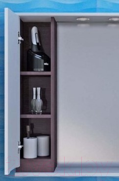 Шкаф с зеркалом для ванной Ювента Monika МШН32-65 (белый, левый)