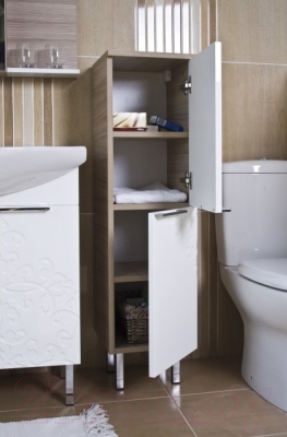 Шкаф-полупенал для ванной Ювента Sofia new СнП-100 (серо-коричневый)