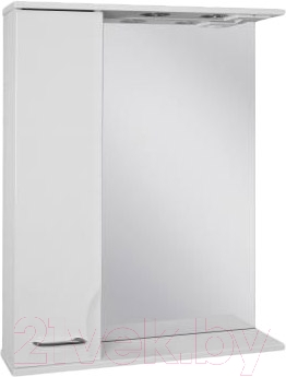 Шкаф с зеркалом для ванной Ювента Франческа ФШН32-65 (белый, левый)